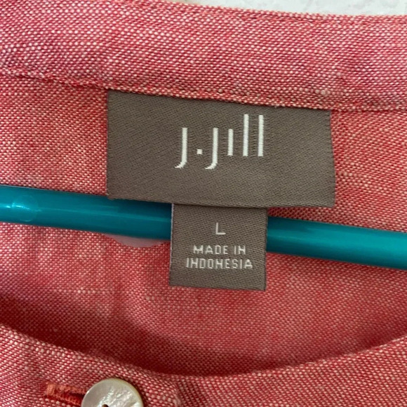 J. Jill NEW Gorgeous Linen Tab-Sleeve Tunic ~ Pink Clove ~ Sz Large - Picture 6 of 12